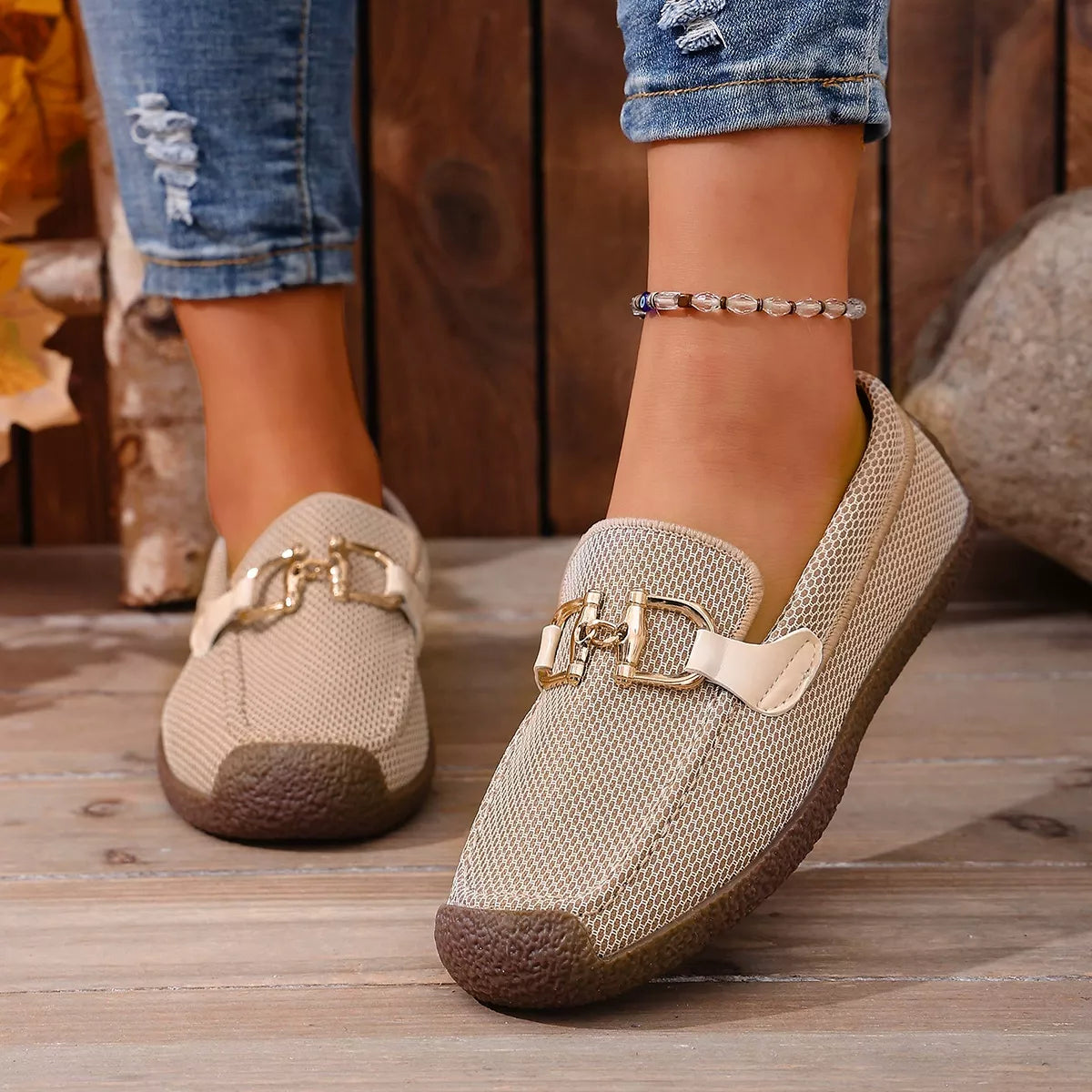 Round Toe Flat Slip-Ons