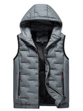 Men's Plus Size Hooded Padded Winter Vest