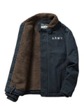 Men's Plus Size Sherpa Collar Button Up Jacket