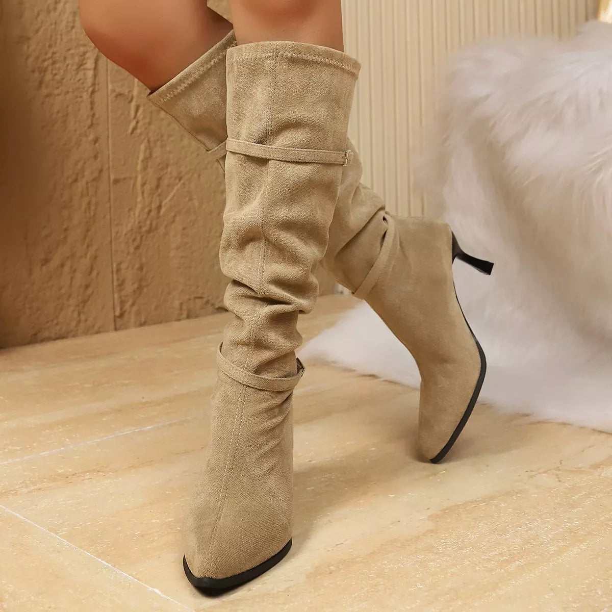 Point Toe Kitten Heels Boots