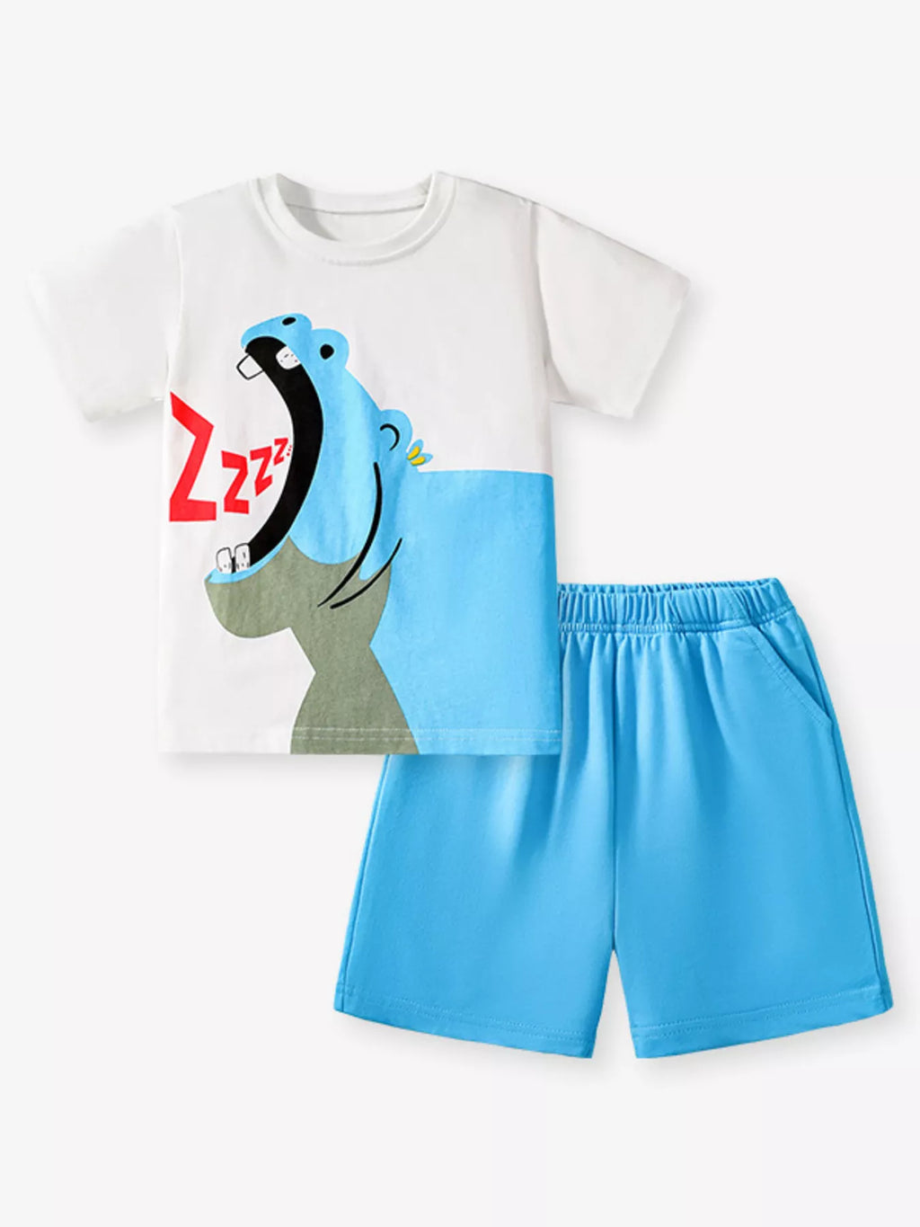 Children's Hippo Short Sleeve Top and Shorts Set