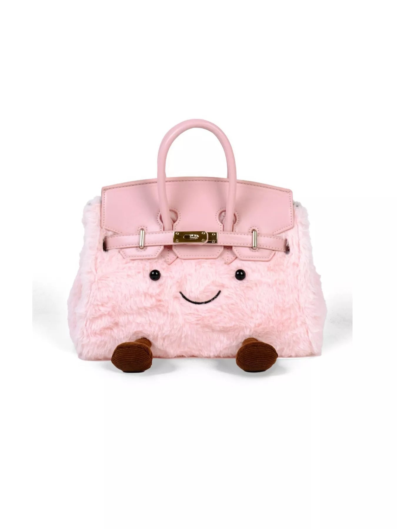 Plush Handbag with Cartoon Face