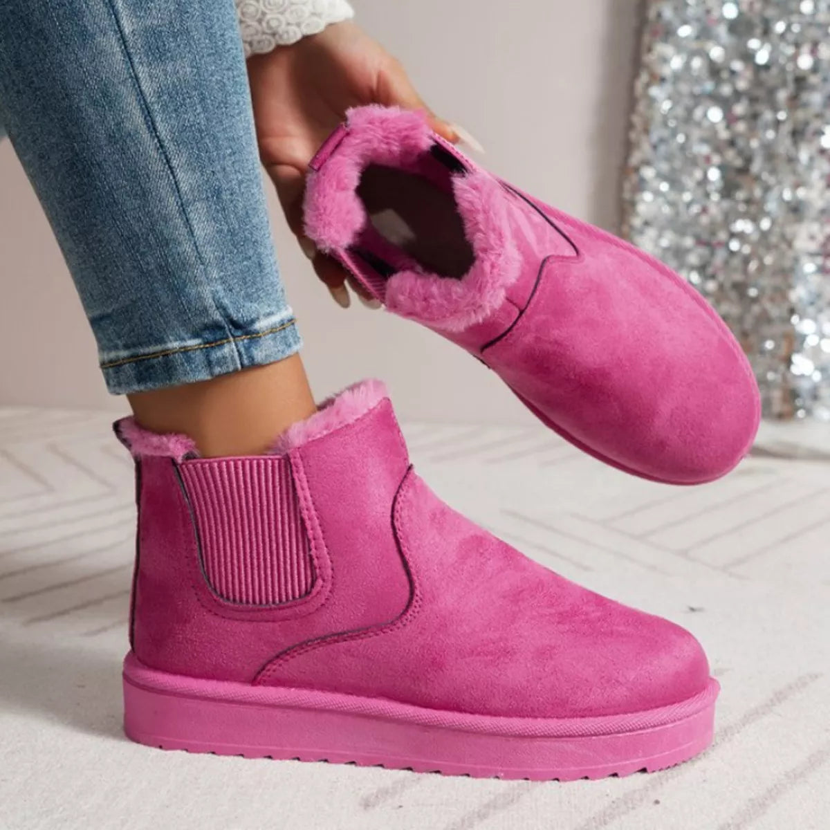 Round Toe Platform Boots