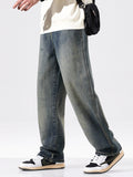 Men's Vintage Wash Wide Leg Jeans