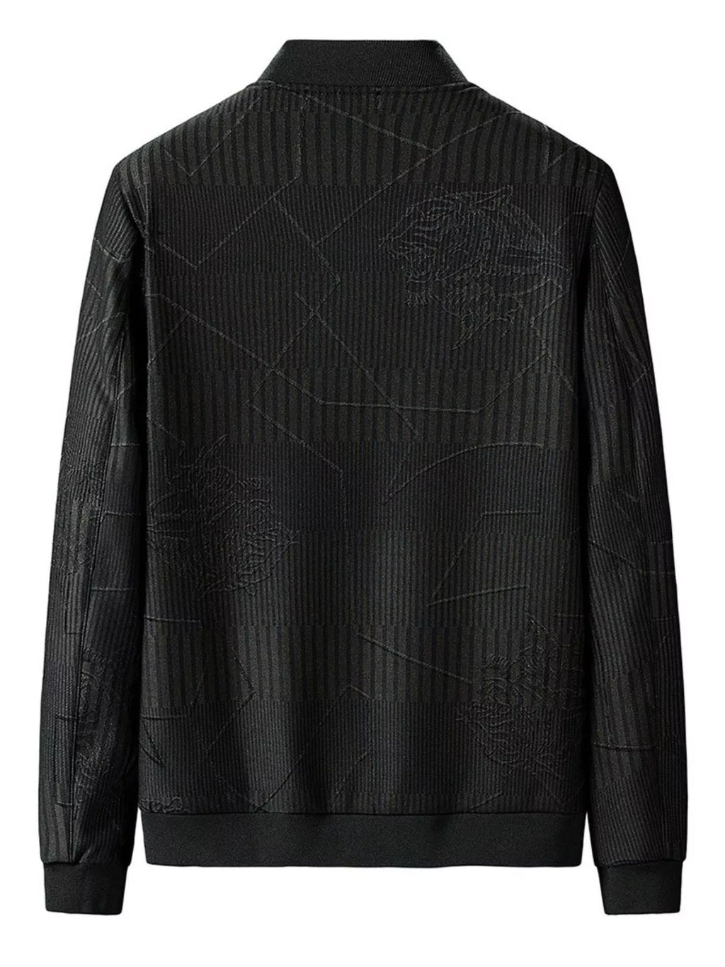 Men's Plus Size Zip Up Textured Jacket