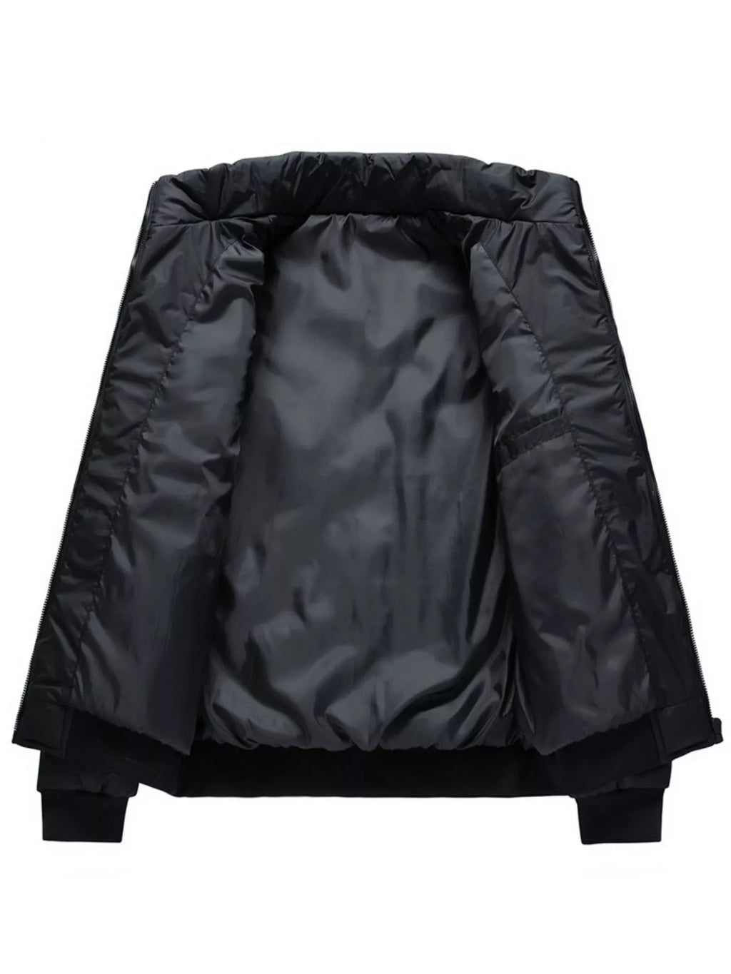 Men's Plus Size Warm Padded Stand Collar Puffer Jacket