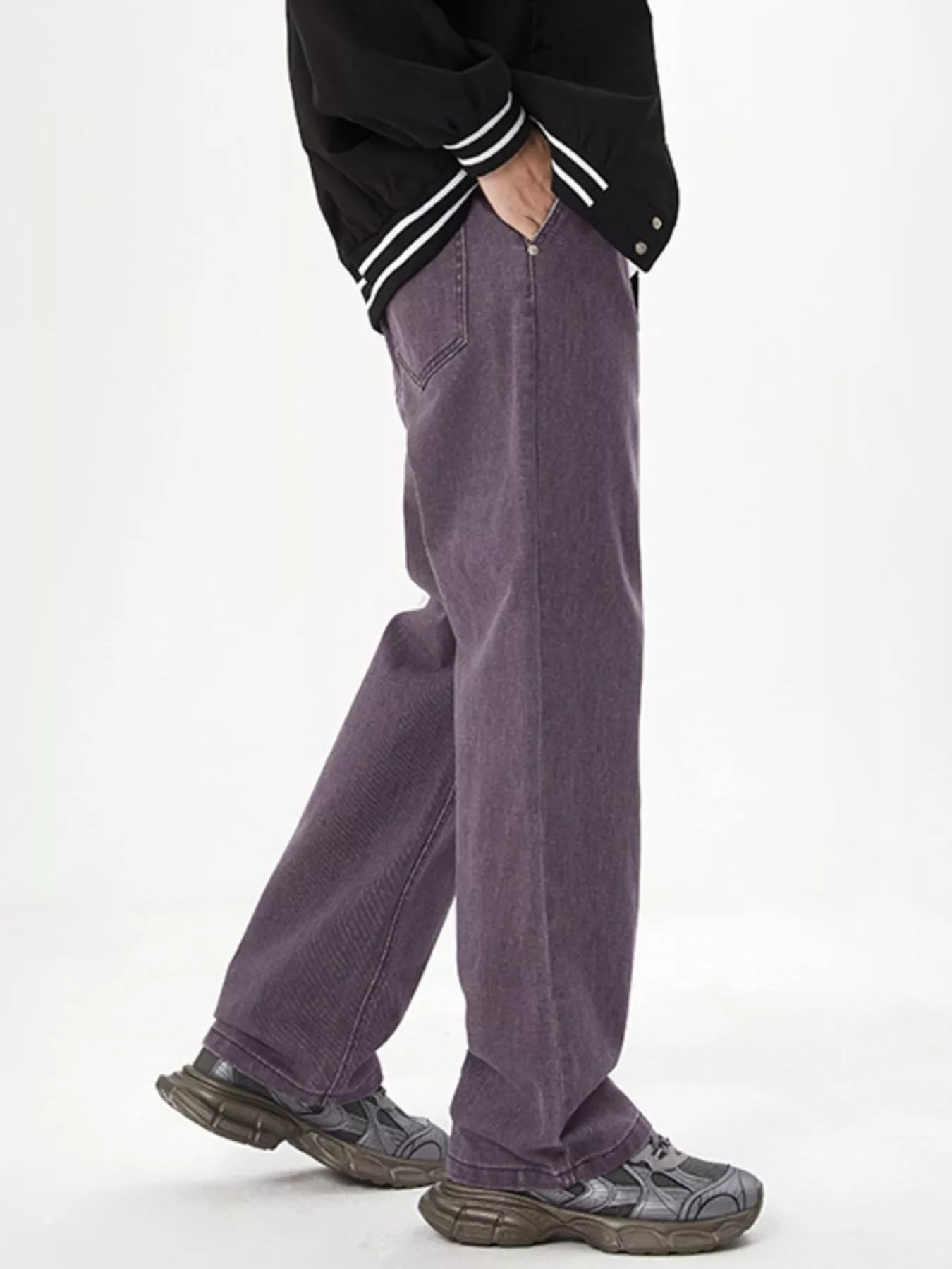 Men's Full Size Wash Wide Leg Jeans Plus Size