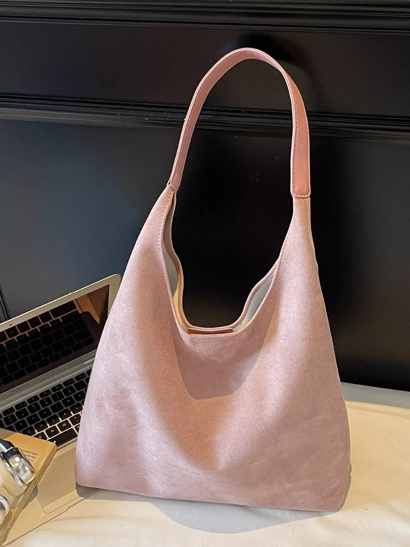 Solid Color Casual Suede Handbag