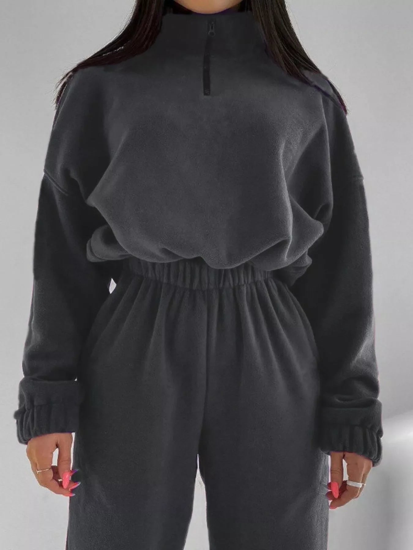 Quarter Zip Sweatshirt and Pants Set