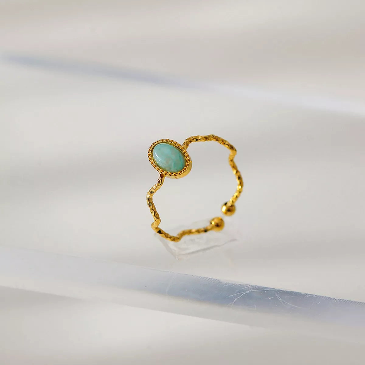 18K Gold-Plated Wave Open Ring