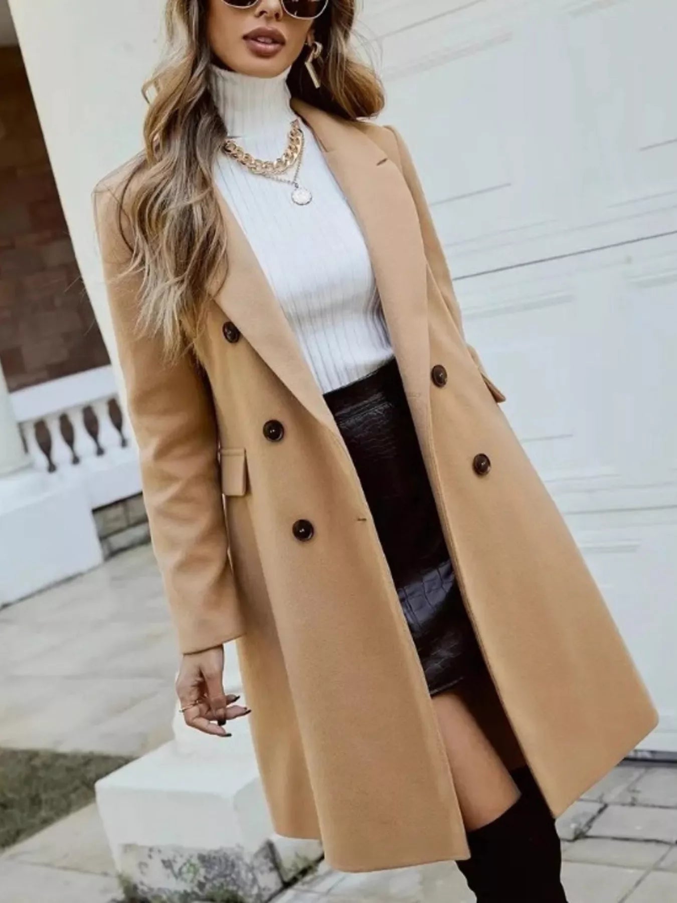 Double-Breasted Longline Coat