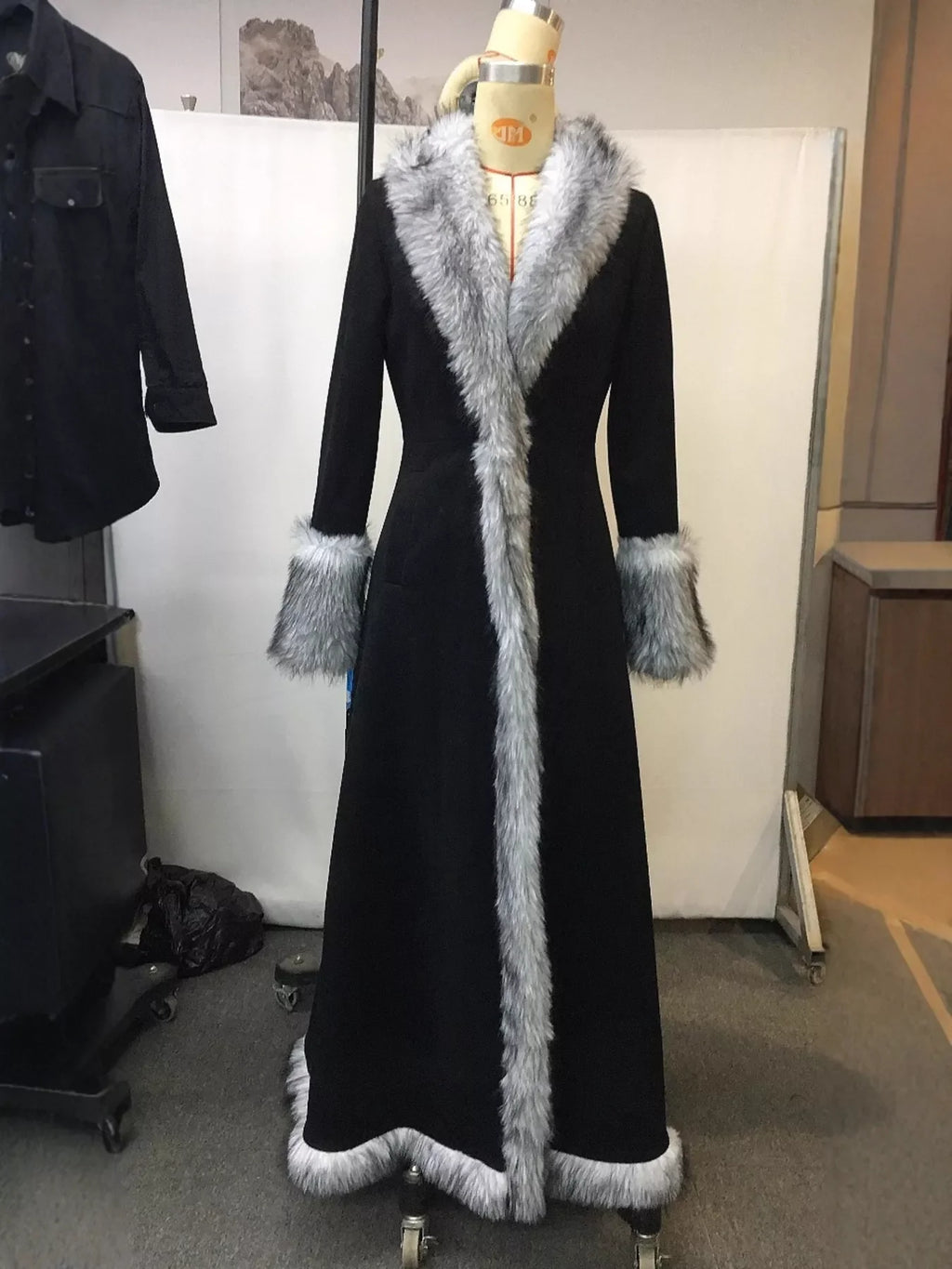 Full Size Faux Fur Trimmed Outerwear Plus Size