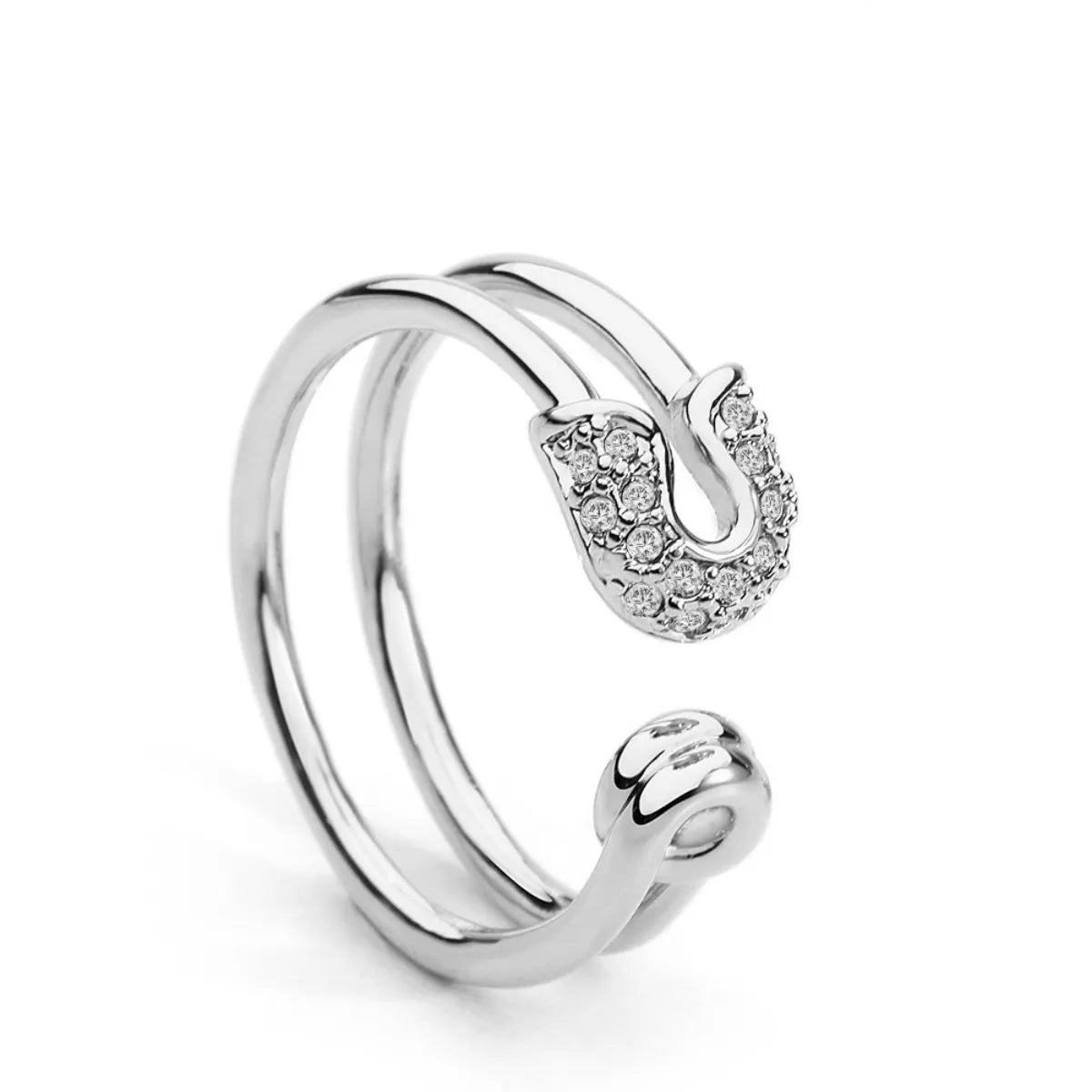 Zircon Double Band Open Ring