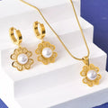 18K Gold-Plated Flower Jewelry Set