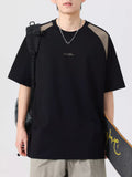 Men's Plus Size Contrast Raglan Sleeve Casual T-Shirt