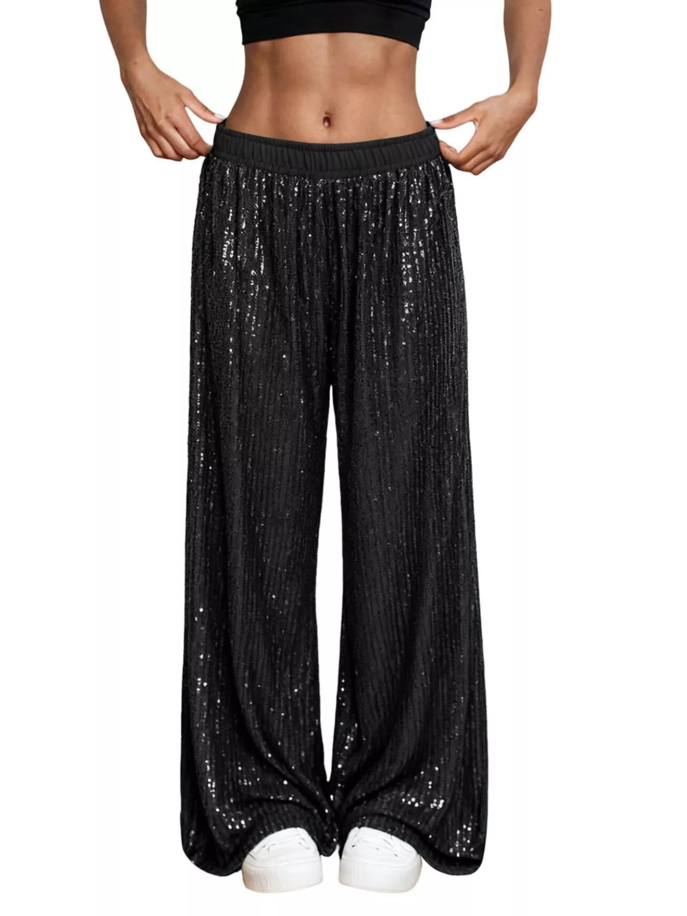 Sequin Wide-Leg Pants
