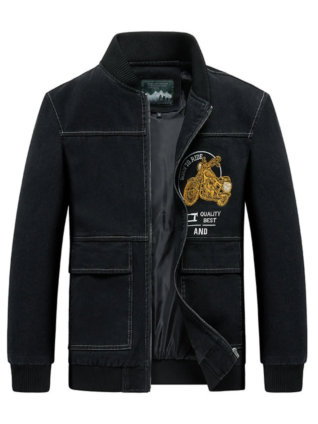 Men's Plus Size Zip Up Long Sleeve Jacket