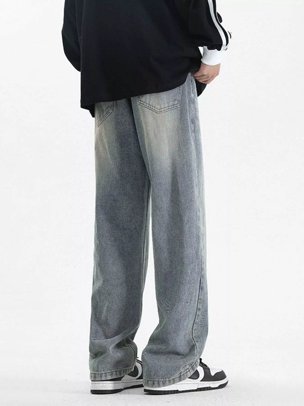 Men's Full Size Wash Loose Fit Jeans Plus Size