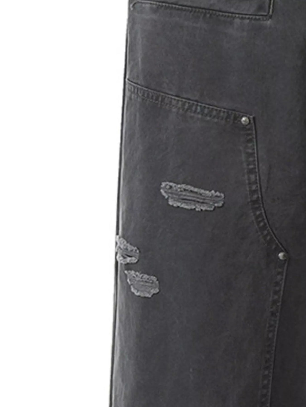 Men's Distressed Wide-Leg Pants