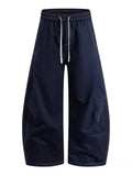 Men's Plus Size Wide Leg Drawstring Casual Pants