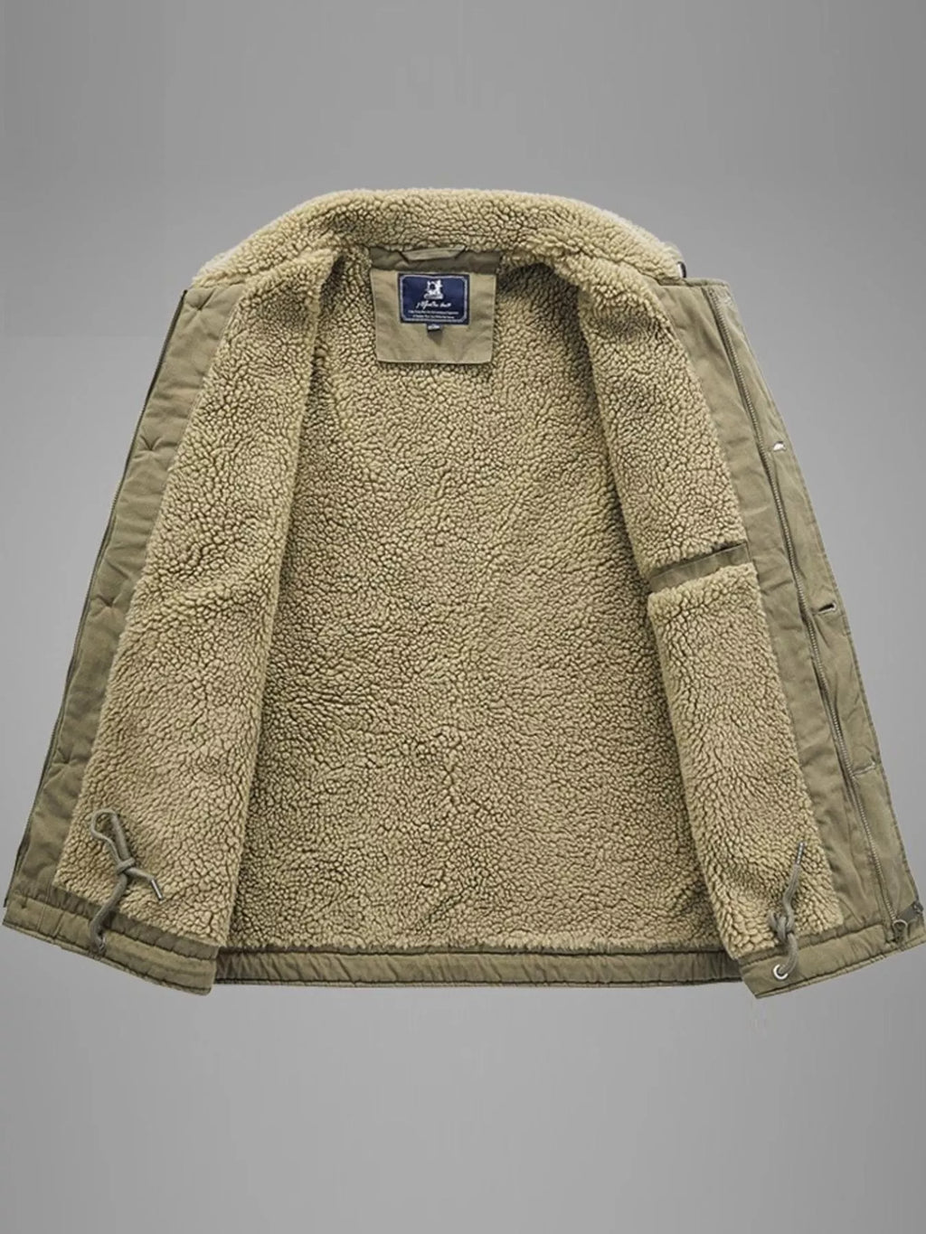 Men's Plus Size Sherpa Collar Button Up Jacket