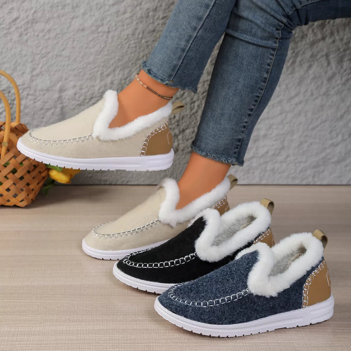 Plush-Lined Slip-Ons