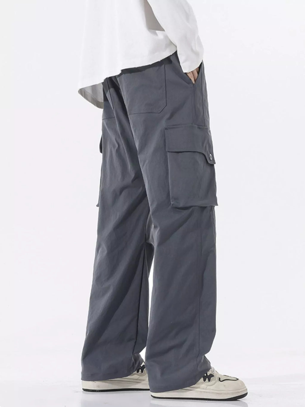 Men's Full Size Loose Fit Multi-Pocket Cargo Pants Plus Size