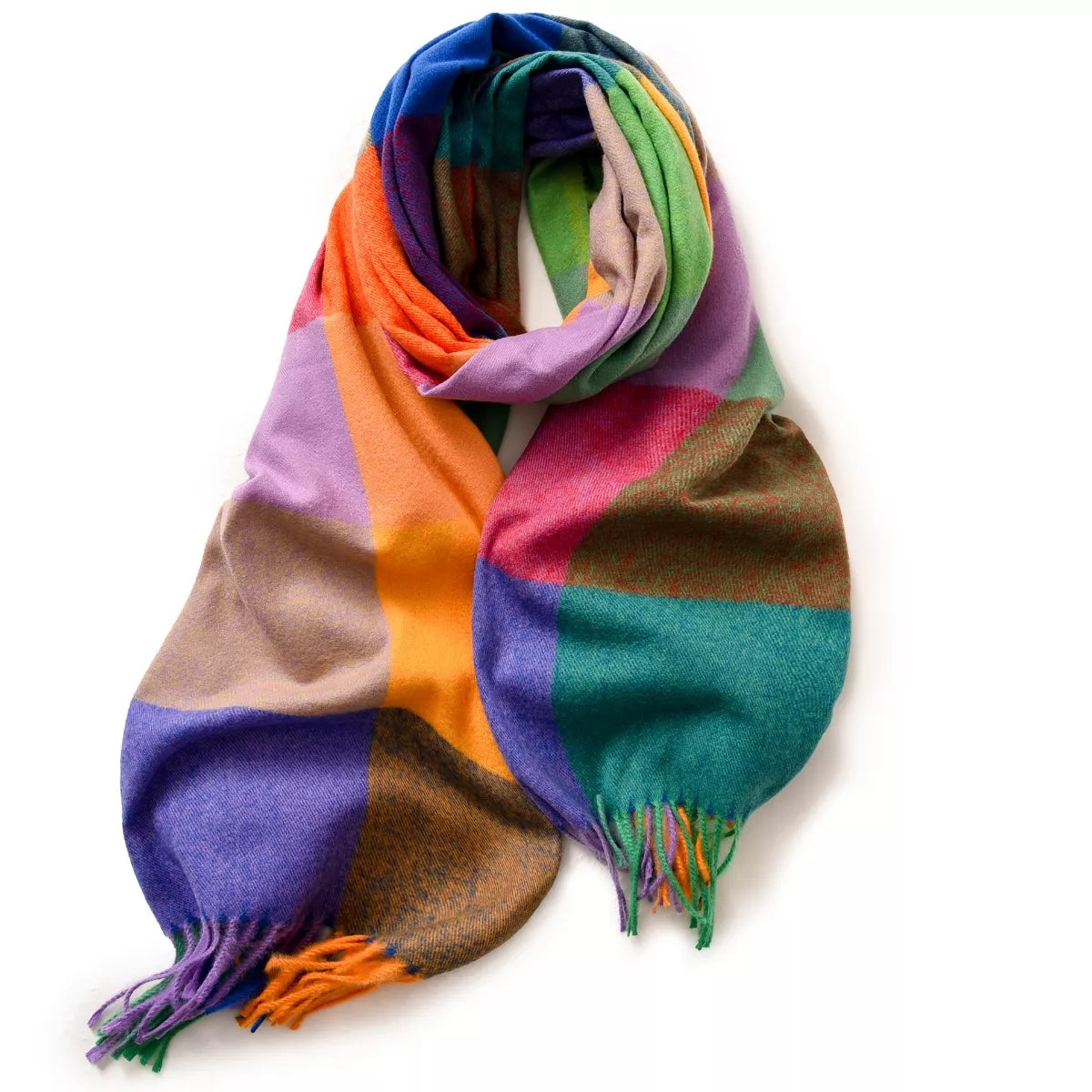 Plaid Fringe Scarf