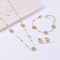 18K Gold-Plated Flower Jewelry Set