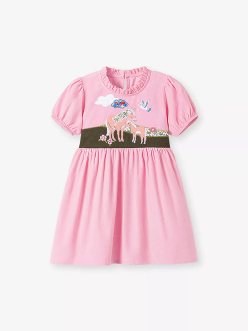 Children's Cartoon Short Sleeve Dress