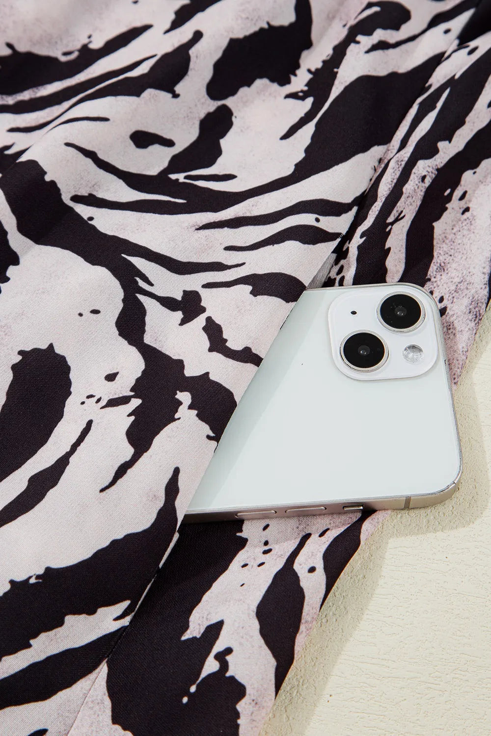 Abstract Print Tie Back Maxi Cami Dress