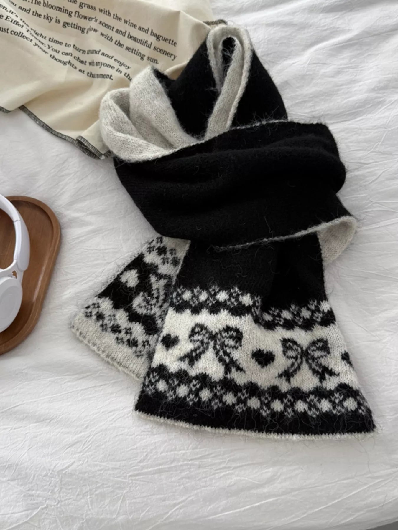 Warm Knitted Bowknot Scarf