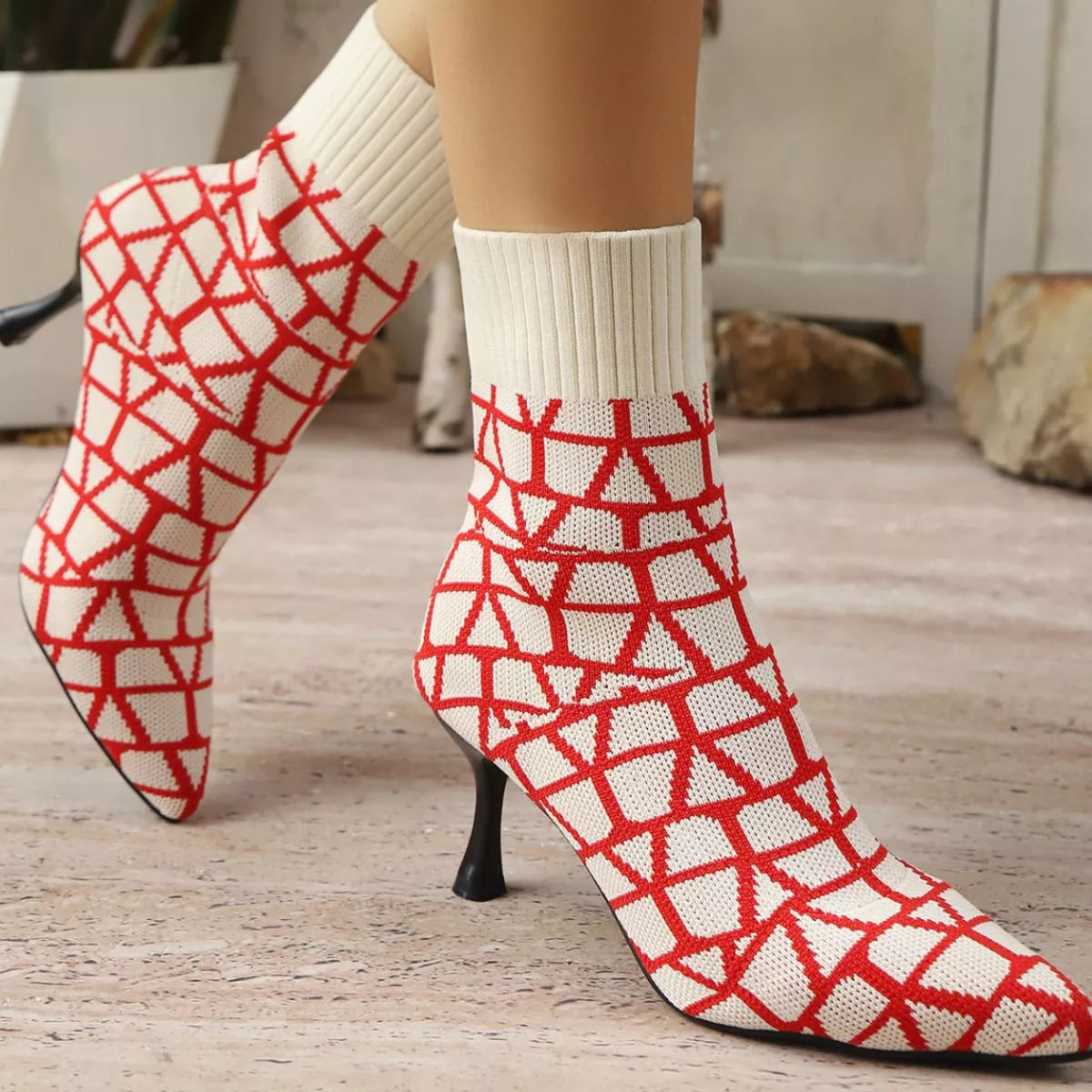 Point Toe Flared Heel Boots
