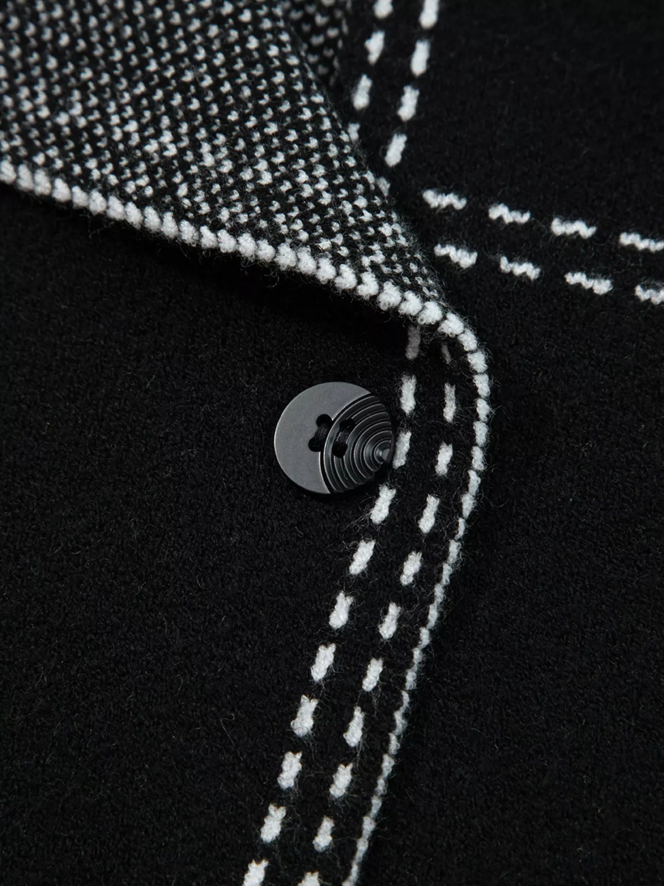Contrast Trim Button up Sweater Cardigan