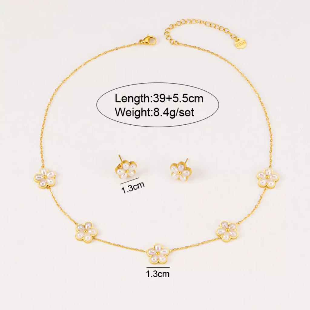 18K Gold-Plated Flower Jewelry Set