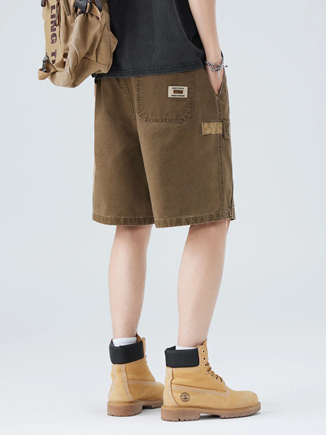 Men's Plus Size Drawstring Vintage Cargo Shorts