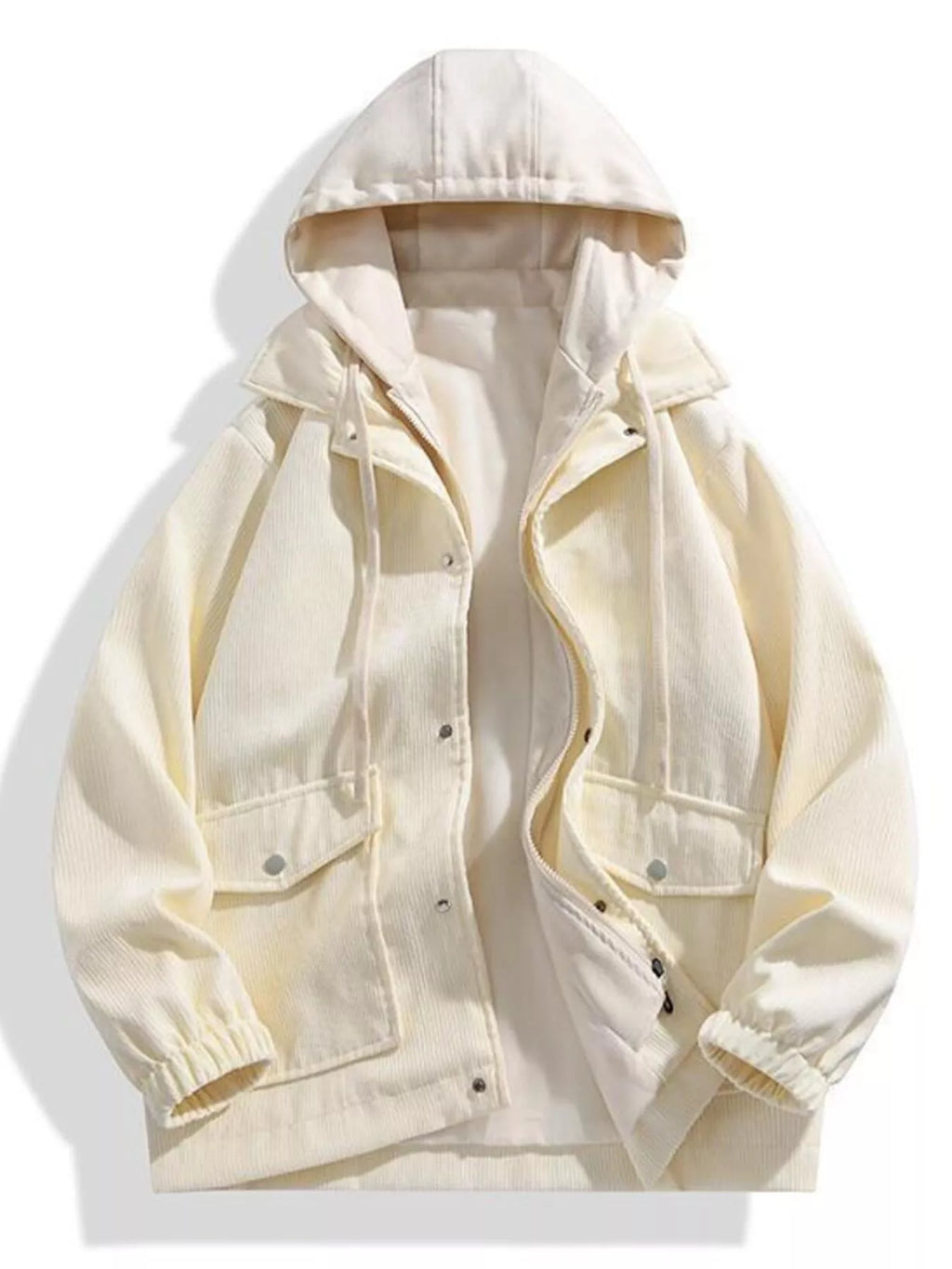 Men's Plus Size Casual Corduroy Hooded Jacket
