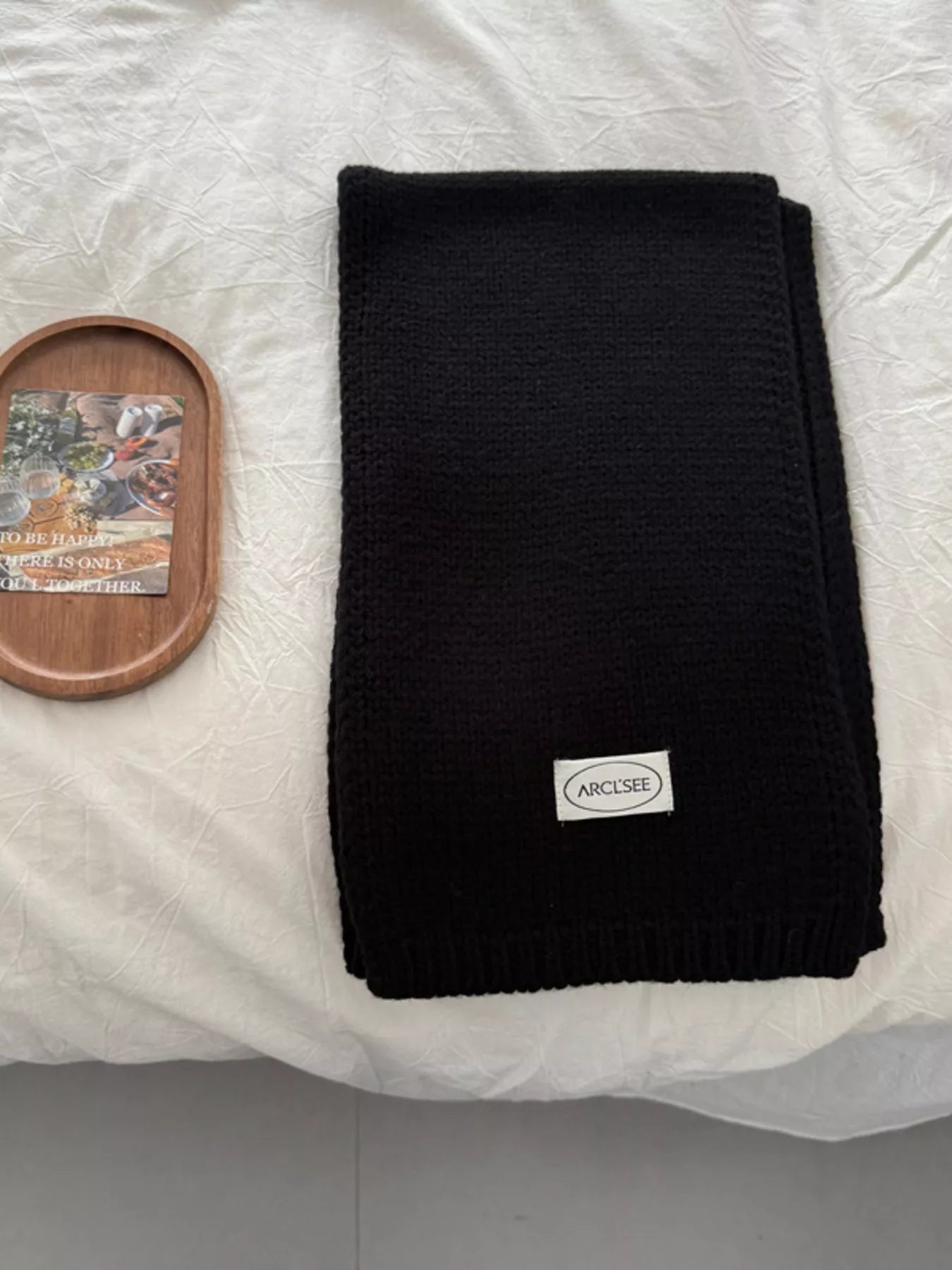 Solid Color Knitted Winter Scarf