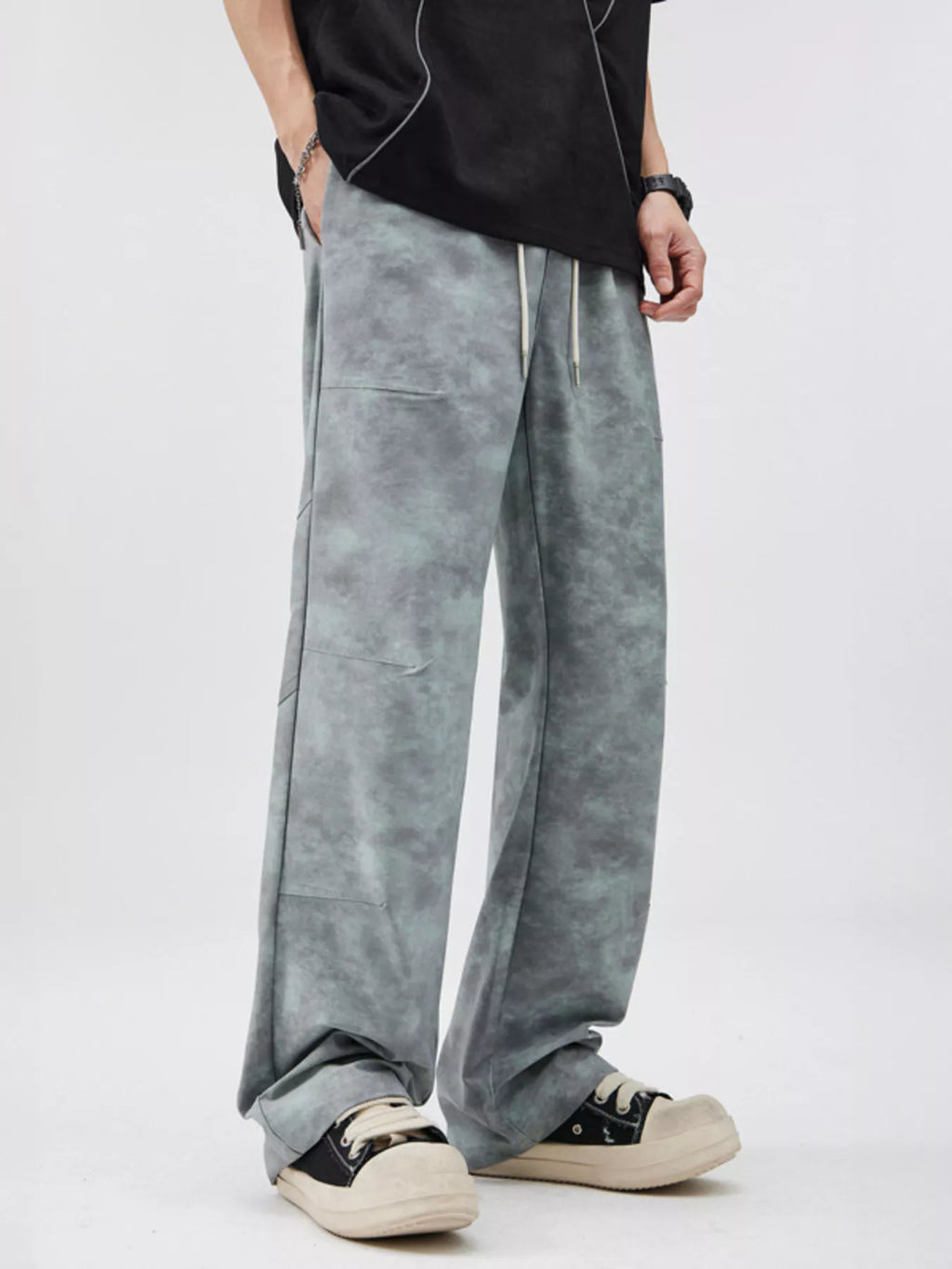 Men's Full Size Vintage Wash Wide Leg Pants Plus Size
