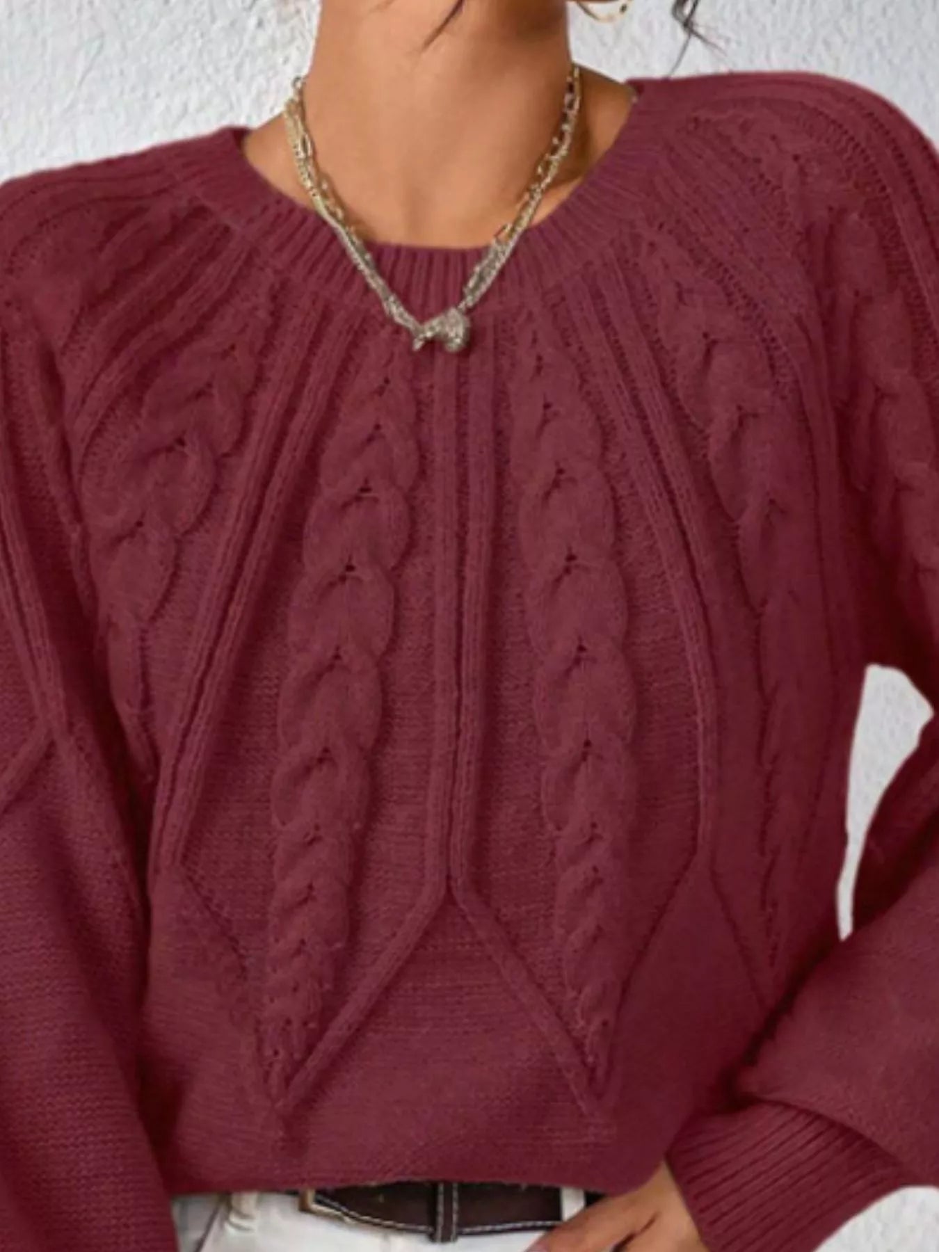 Cable Knit Long Sleeve Sweater