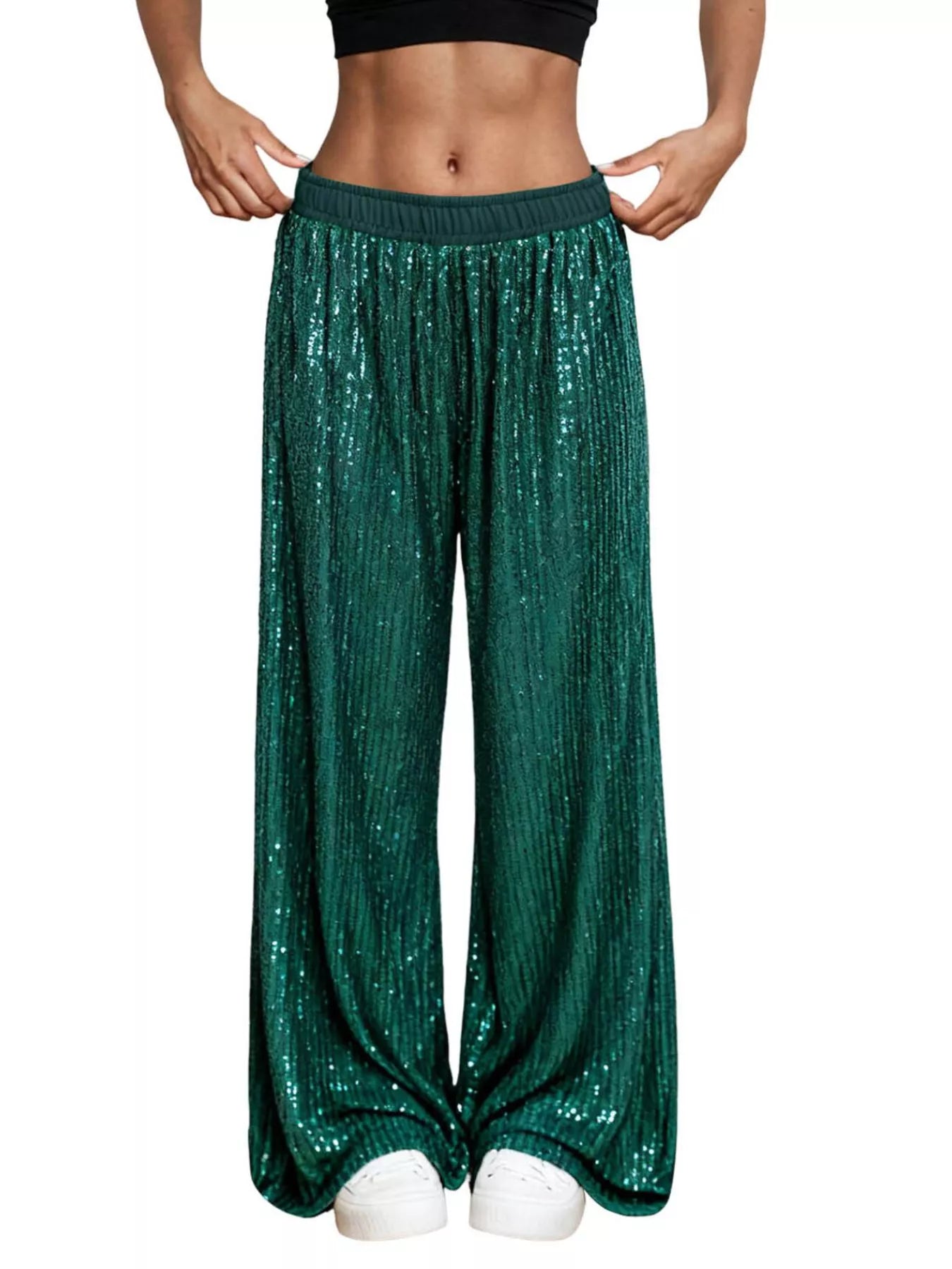 Sequin Wide-Leg Pants