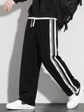 Men's Full Size Striped Side Loose Fit Casual Pants Plus Size