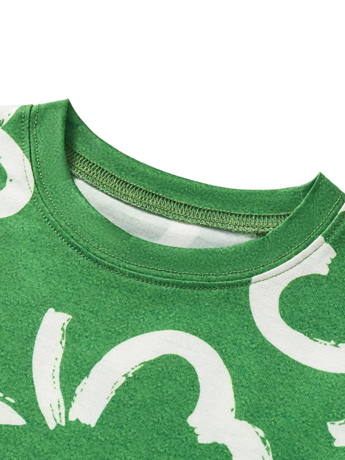 Children's Lucky Clover Print T-Shirt and Shorts Set