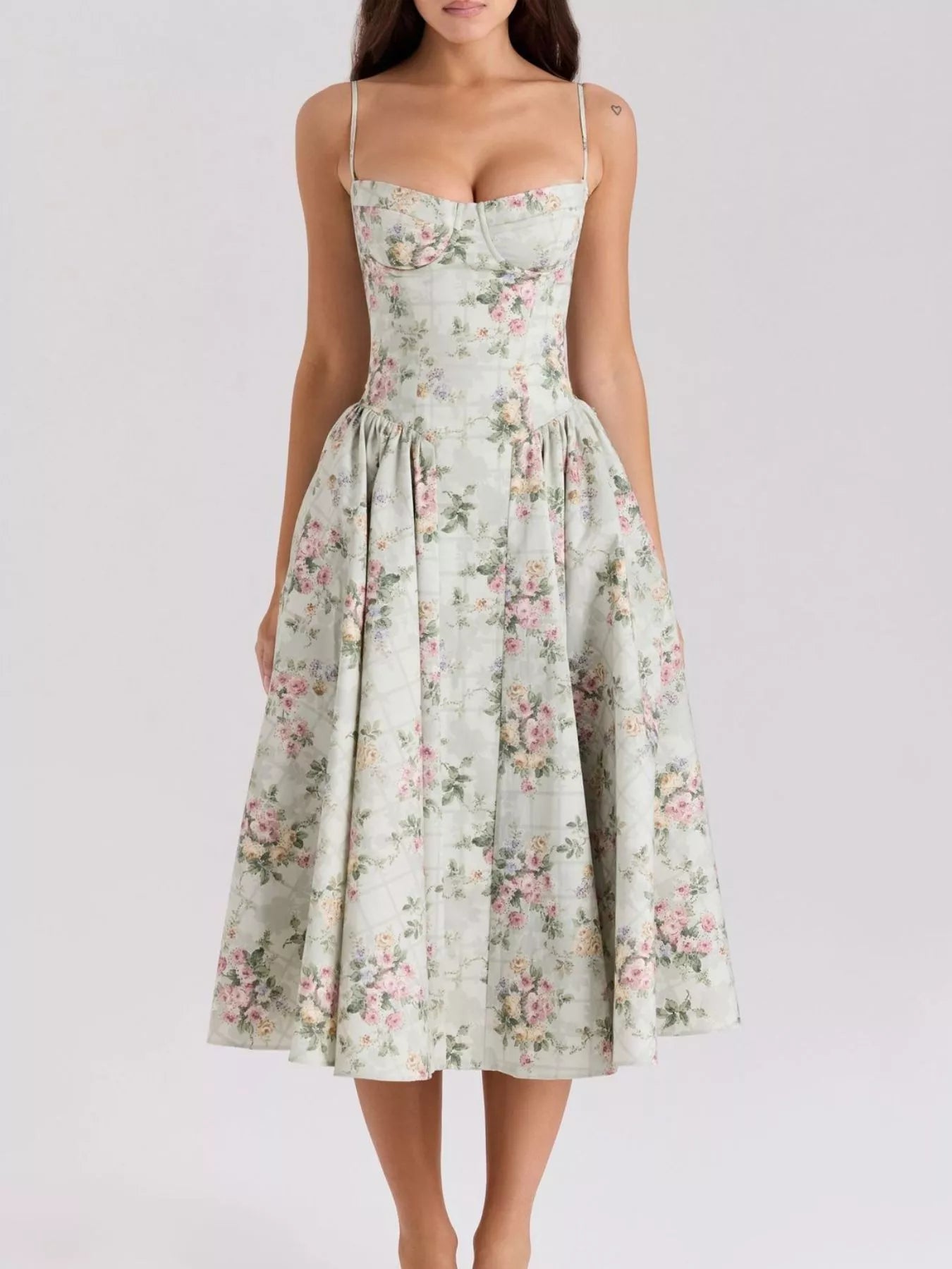 Sweetheart Neck Midi Cami Dress