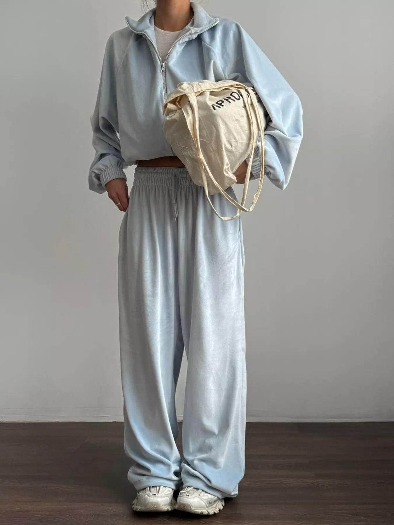 Zip Up Long Sleeve Outerwear and Pants Set