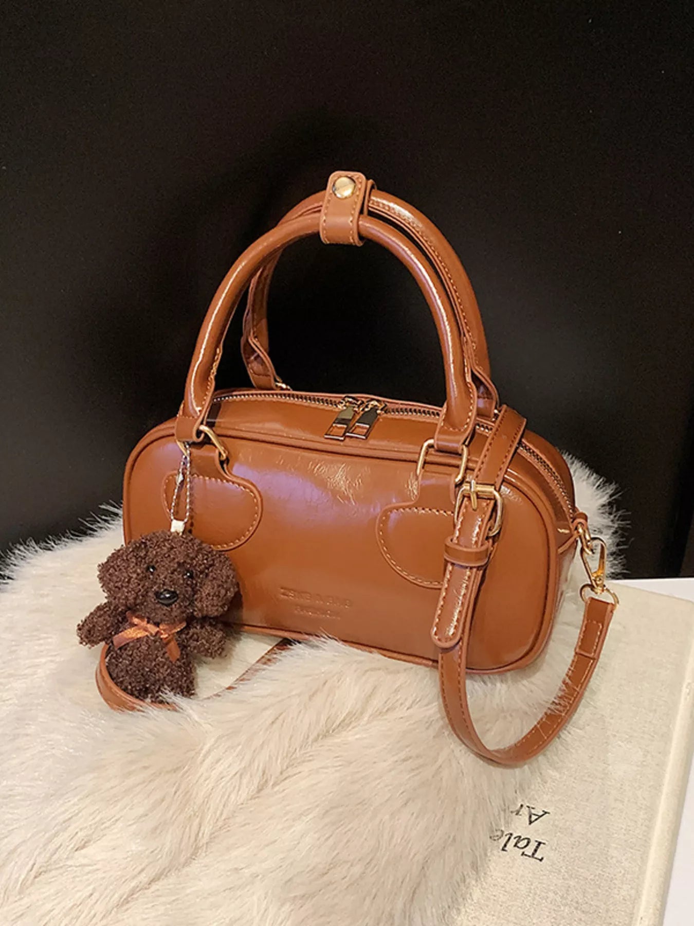 Vintage Style Crossbody Bag with Charm