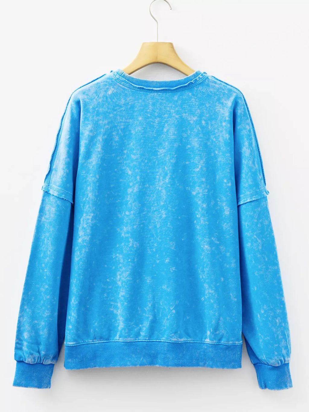 Mineral Wash Raw Seam Double Patched Pocket Sweatshirt