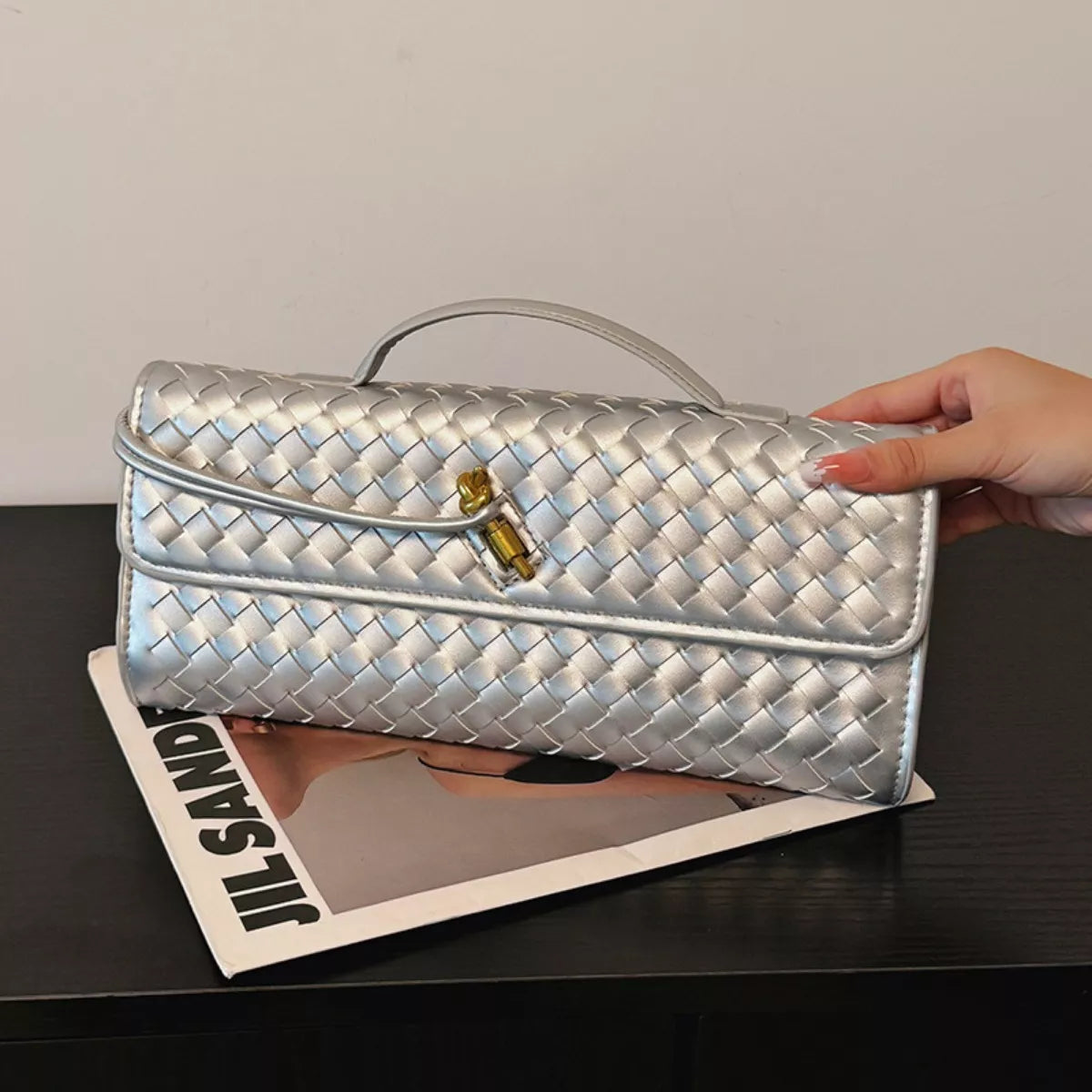 Woven Leather Crossbody Bag