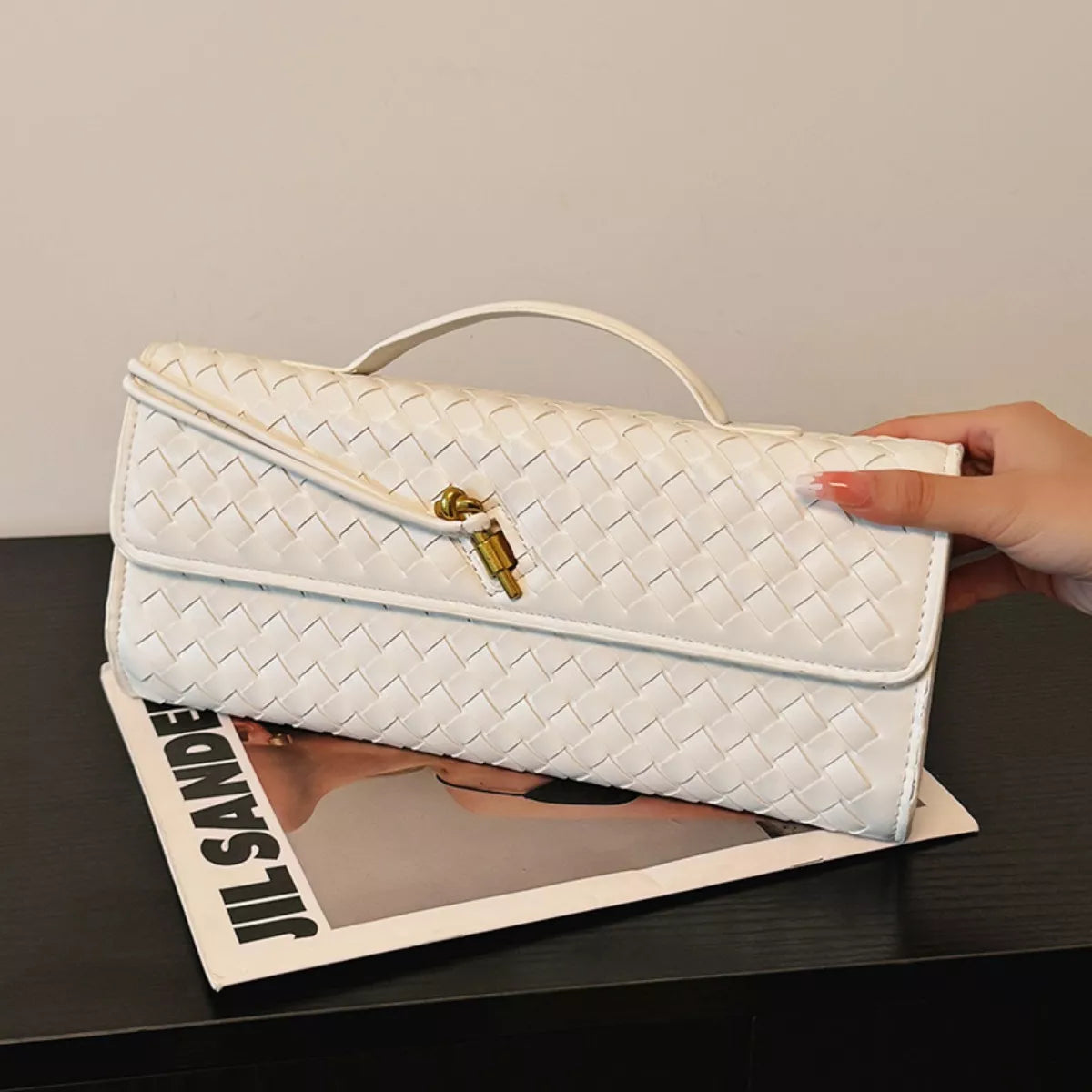 Woven Leather Crossbody Bag