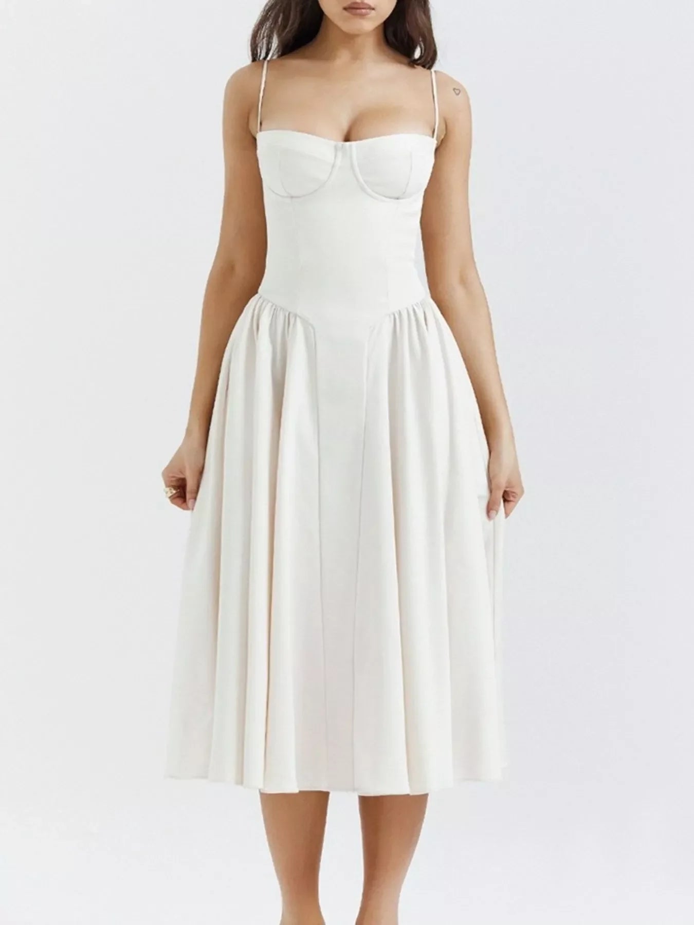 Sweetheart Neck Midi Cami Dress